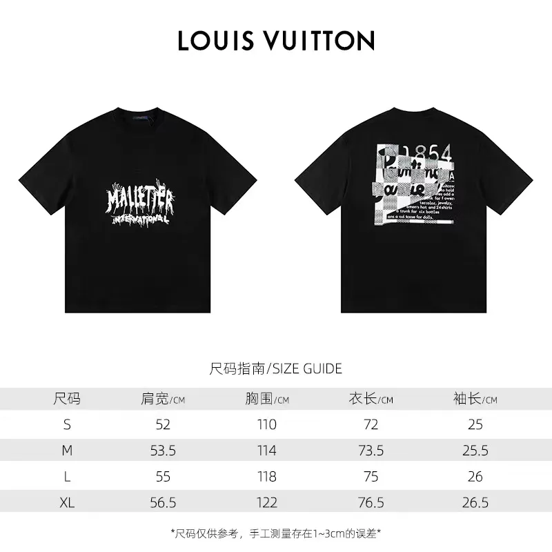 🅿️150 Style: 2026 new Louis Vuitton short-sleeved T-shirt Material: High version 300g double yarn combed cotton Size: S～XL Color: black white Style number: H022